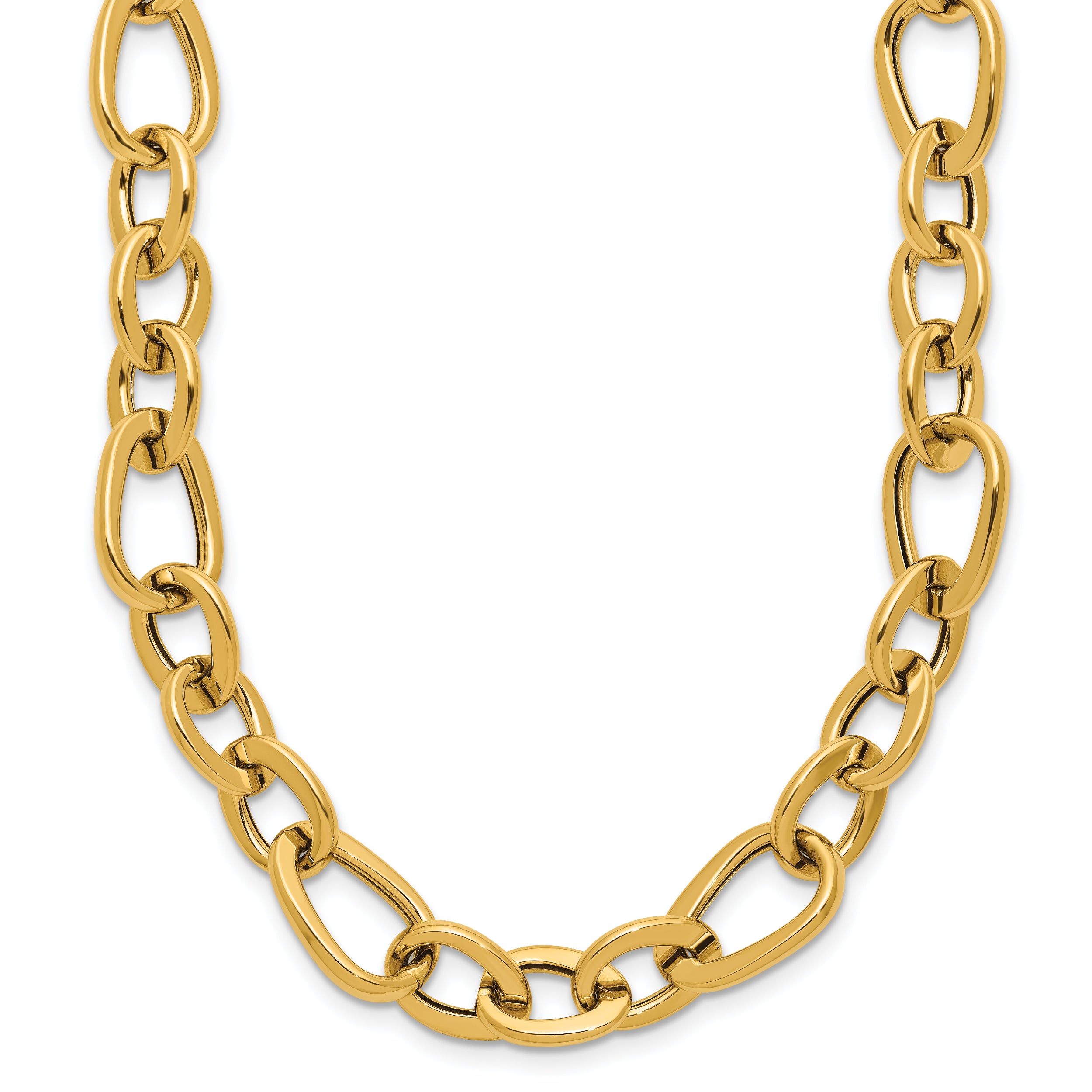 14K Polished Fancy Link Necklace