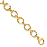 14K Polished and Grooved Fancy Link Bracelet