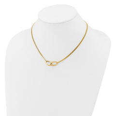 14K Polished intertwined Ovals 2-Strand w/1in ext. Necklace