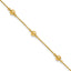 14K Polished/Textured/Dia-cut Beads w/1in ext. Bracelet