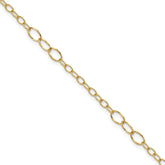 14K Oval Link 9 inch Plus 1 inch Extender - Total 10 inch Anklet