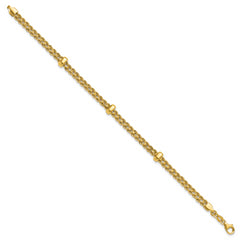 14K Polished and Diamond-cut Fancy Braided Rope Bracelet
