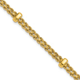 14K Polished and Diamond-cut Fancy Braided Rope Bracelet