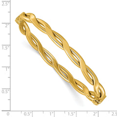 14K Polished Fancy Intertwined Hinged bangle
