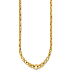 14K Polished Fancy Graduated Link Necklace