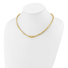 14K Polished Fancy Graduated Link Necklace