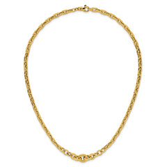 14K Polished Fancy Graduated Link Necklace