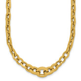 14K Polished Fancy Graduated Link Necklace