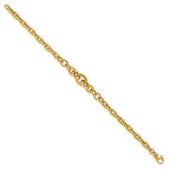 14K Polished Fancy Graduated Link Bracelet