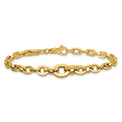 14K Polished Fancy Graduated Link Bracelet