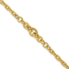 14K Polished Fancy Graduated Link Bracelet