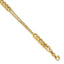 14K Polished/Dia-cut 2-Strand Fancy Link w/1in ext. Bracelet