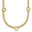 14K Polished/Dia-cut 2-Strand Circle Link w/2in ext. Necklace