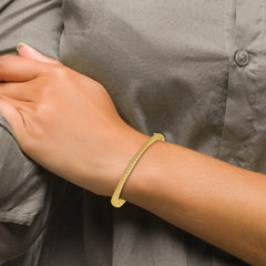 14K Polished and Textured Fancy Twist Hinged Bangle