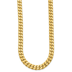 14K Two-tone CZ Polished Fancy Curb Necklace
