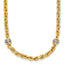 14K Two-tone CZ Polished Fancy Link Necklace