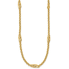 14K Polished Fancy Link Necklace