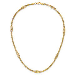14K Polished Fancy Link Necklace