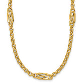 14K Polished Fancy Link Necklace
