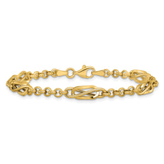 14K Polished Fancy Link Bracelet