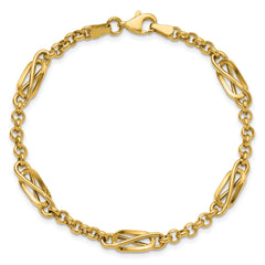 14K Polished Fancy Link Bracelet