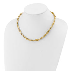 14K Polished Fancy Link Necklace