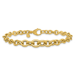 14K Polished Fancy Graduated Circle Link bracelet