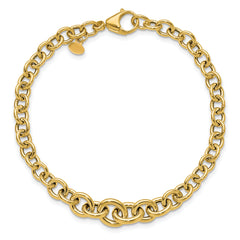 14K Polished Fancy Graduated Circle Link bracelet
