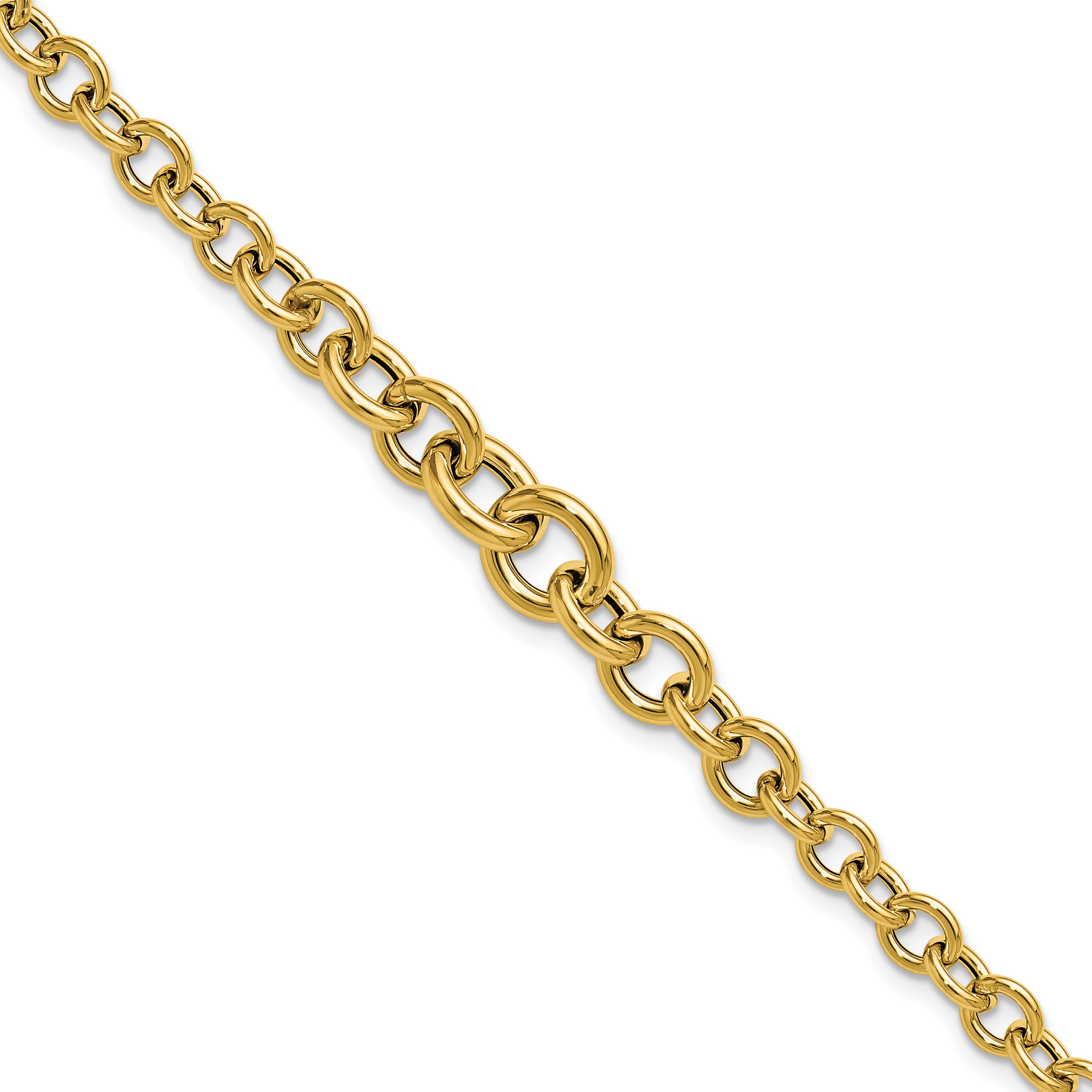 14K Polished Fancy Graduated Circle Link bracelet