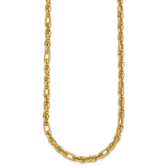 14K Polished and Textured Fancy Link Necklace
