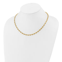 14K Polished Puffed Mariner Link Necklace