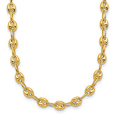 14K Polished Puffed Mariner Link Necklace