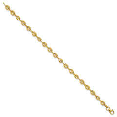 14K Polished Puffed Mariner Link Bracelet