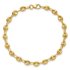 14K Polished Puffed Mariner Link Bracelet