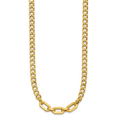 14K Polished Fancy Link Necklace