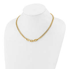 14K Polished Fancy Link Necklace