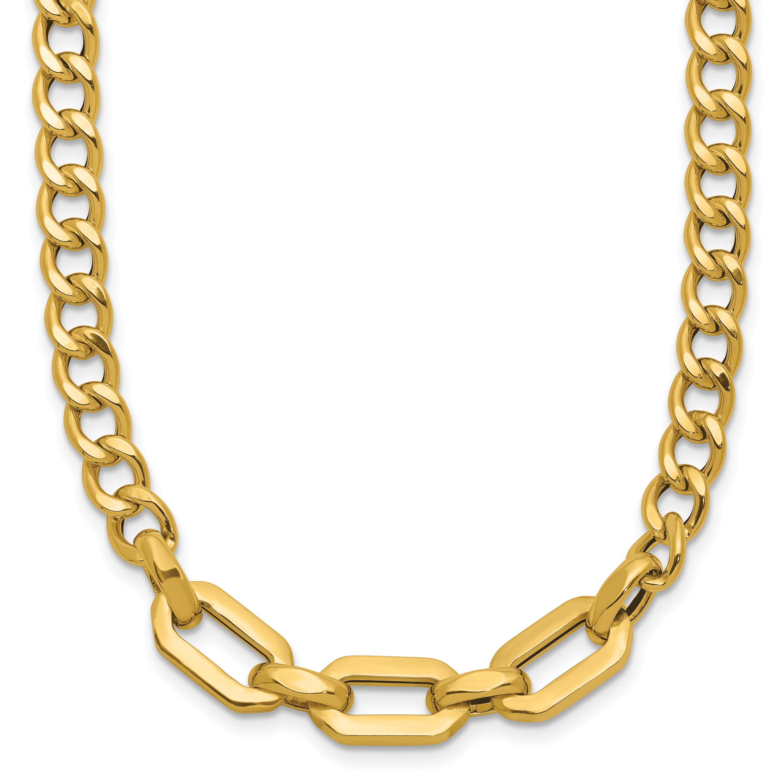 14K Polished Fancy Link Necklace
