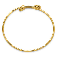 14K Polished Knot Flexible Bypass Bangle