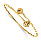14K Polished Knot Flexible Bypass Bangle