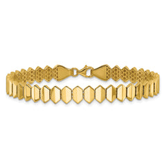 14K Polished Fancy Geometric Link Bracelet