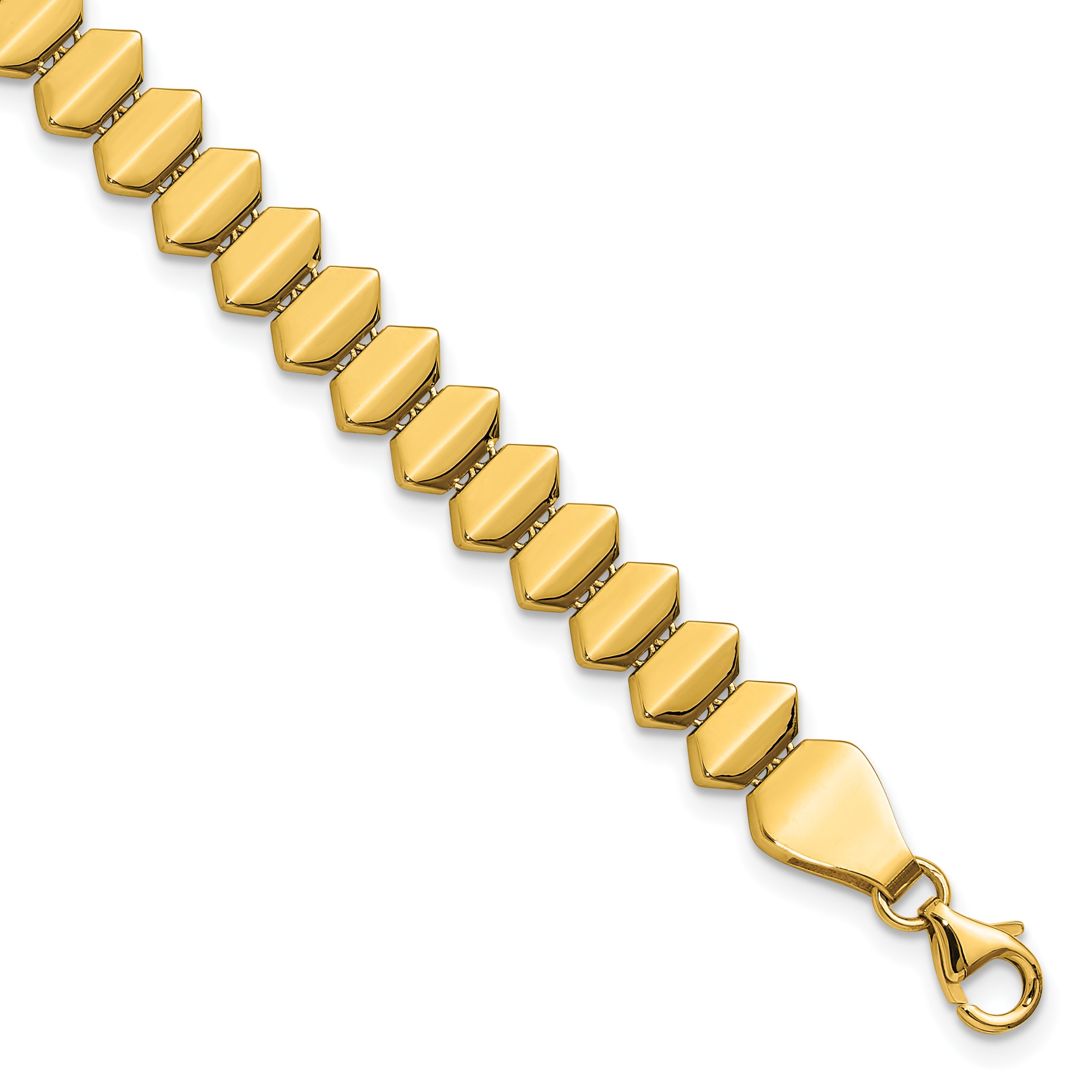 14K Polished Fancy Geometric Link Bracelet