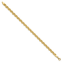 14K Polished Fancy Wave Link Bracelet