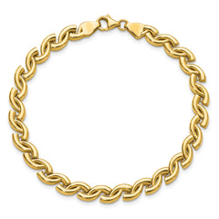 14K Polished Fancy Wave Link Bracelet