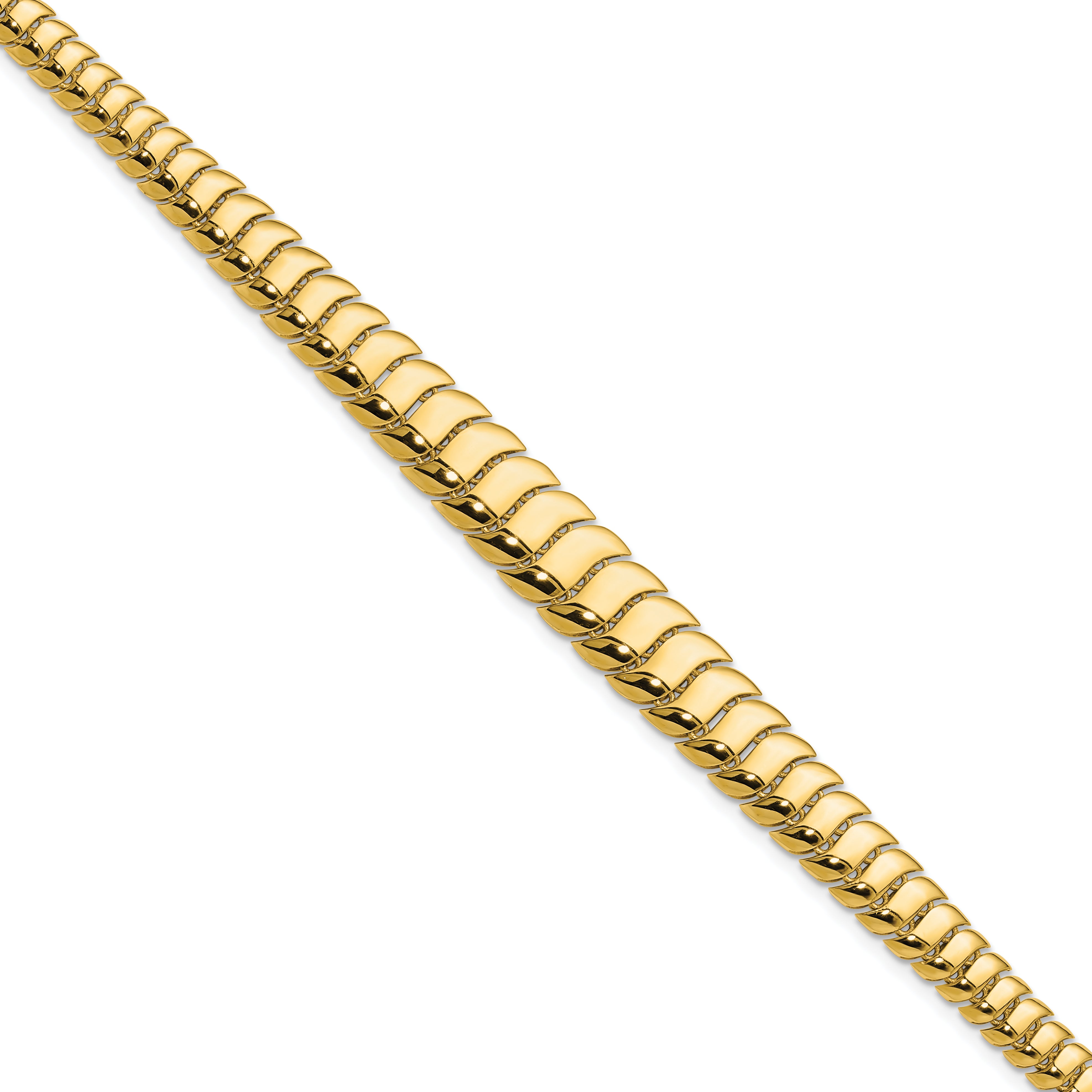 14K Polished Fancy Graduated Bracelet