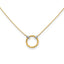 14K with Rhodium Polished Circle Necklace