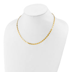 14K Polished Fancy Mirror Link Necklace