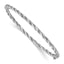 White Twisted Bangle Bracelet in 14K Yellow Gold, 3mm Hinged - Sophia Jewelers