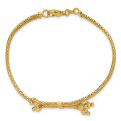 14K Polish/Texture/Dia-cut Fancy Bracelet