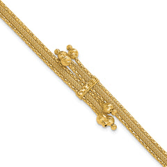 14K Polish/Texture/Dia-cut Fancy Bracelet