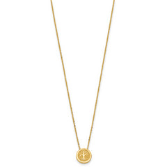 14K Polished and Satin Tree of Life Necklace